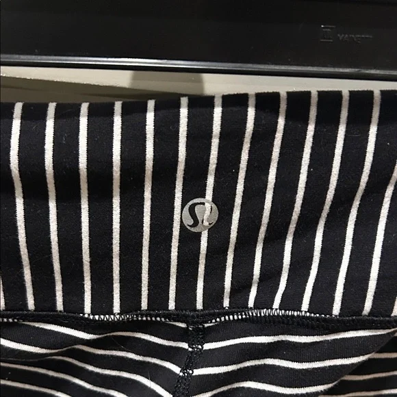 lululemon athletica Black and White Striped Leggings - Picture 2 of 3